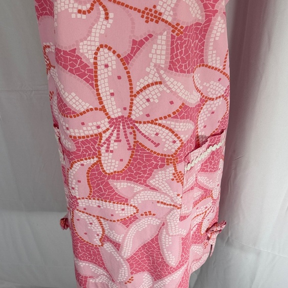 Lilly Pulitzer Pink and Orange Patterned Dress Size 10 - Picture 4 of 10